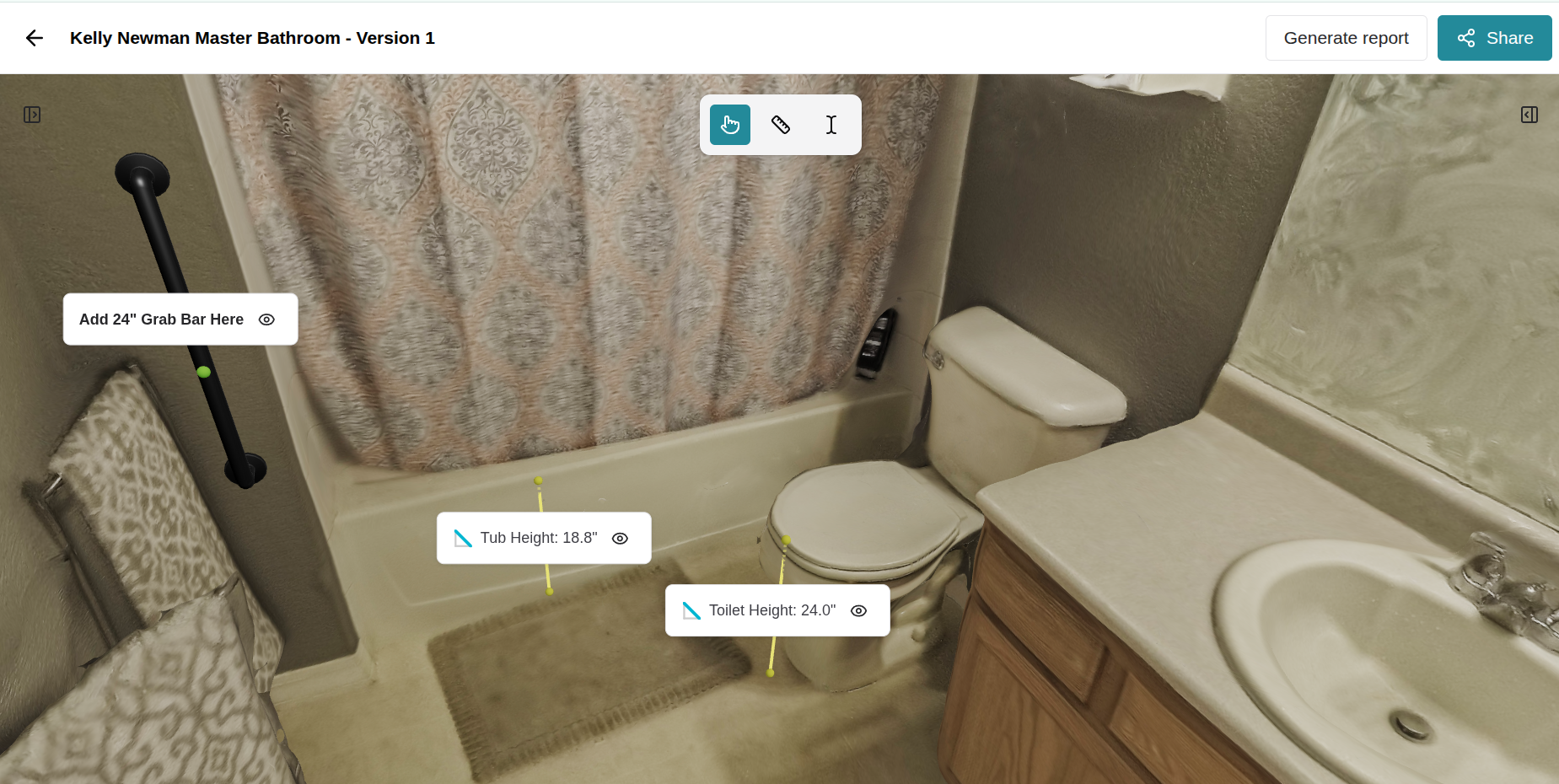 OmaScan assessment screenshot being shared with contractors and family